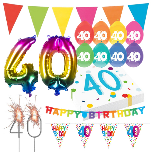 zelf Actief staart Colourful Celebration feest pakket 40 jaar