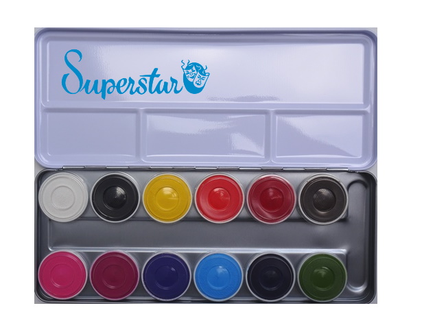 verkeer Eigendom Besparing Aqua Superstar schmink palet 12 sparkling faces kleuren