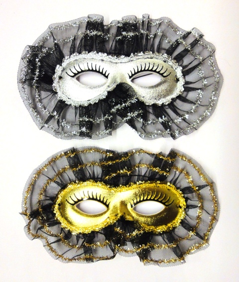 Oogmasker samba metallic zilver