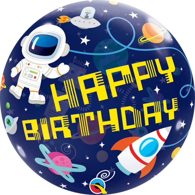 Bubble ballon happy birthday space 56cm