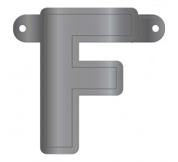 Letterslinger letter F zilver