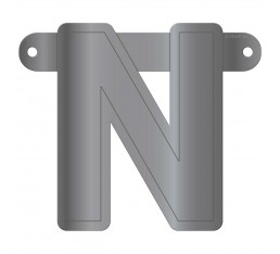 Letterslinger letter N zilver