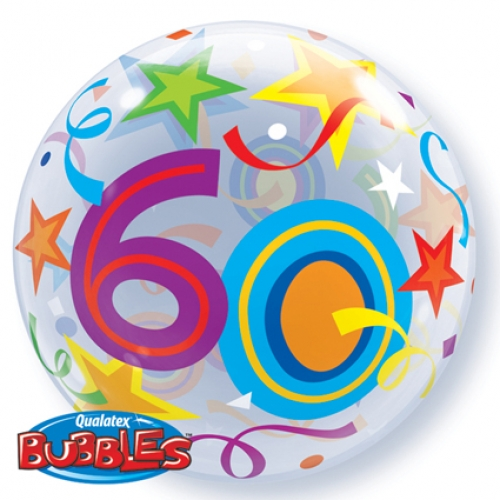 Bubbles ballon 60 jaar 56 cm