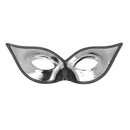 Oogmasker vogelmodel metallic zilver