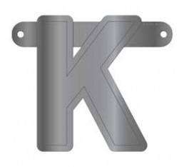 Letterslinger letter K zilver