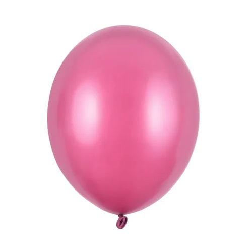 Ballonnen hot pink metallic 30cm 10 stuks