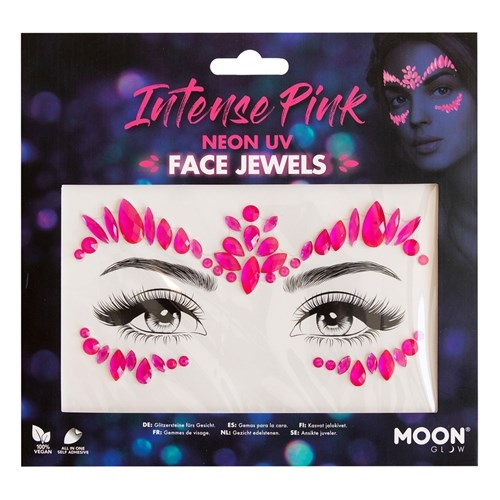 Face and body jewels Intense pink neon UV