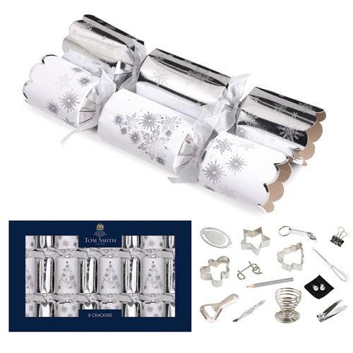 Tom Smith Christmas Crackers Silver deluxe 8st