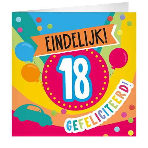 Verjaardagskaart 18 jaar XL