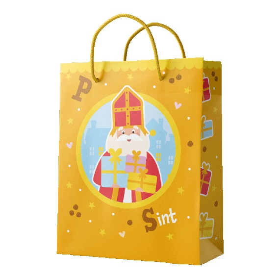 Cadeautas XL Sinterklaas cartoon 75cm