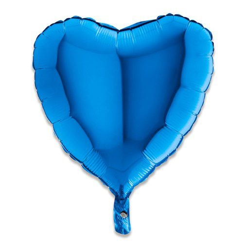 Folieballon hart blauw 46cm