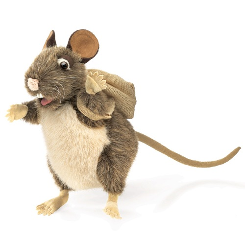 Folkmanis handpop Rat met rugzak 22cm