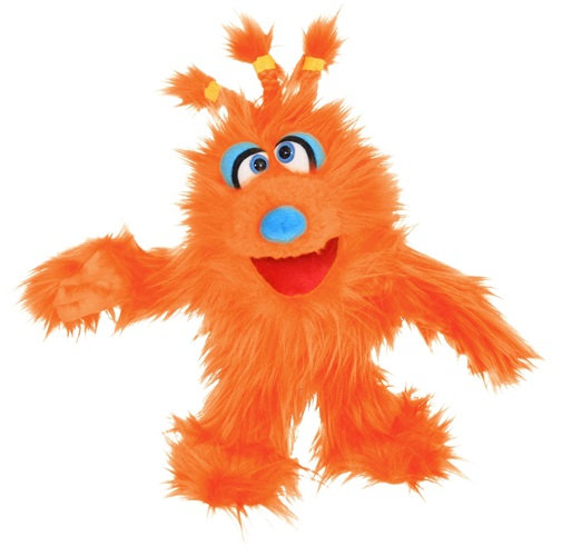 Handpop 33cm Wumms oranje monster