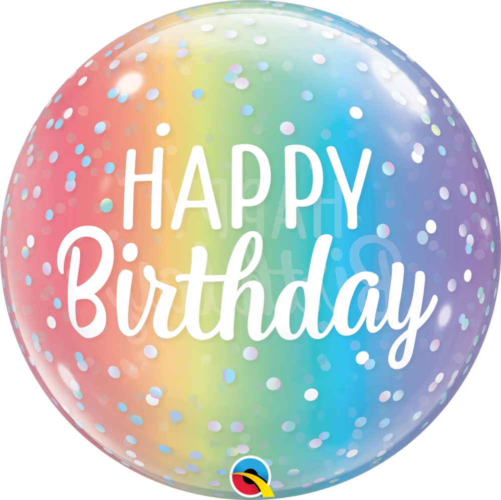Praktisch Scherm Slager Bubbles ballon happy birthday regenboog 56cm